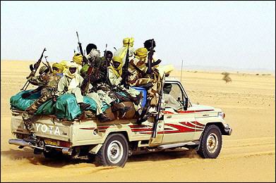 Polisario guerillas fight in the Spanish Sahara