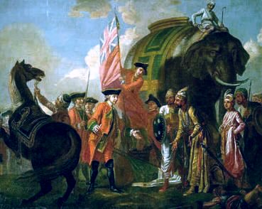 Robert Clive accepts the Nabobs surrender after Plassey