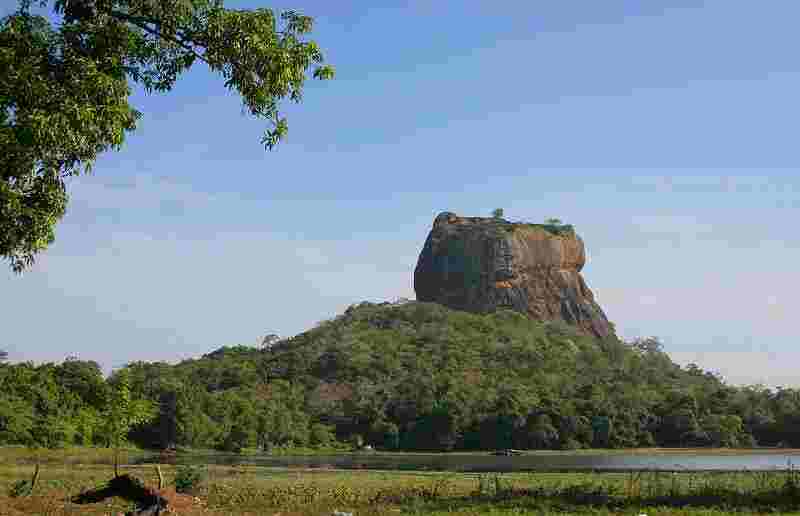 The northern rock fort of Sigiriya - built c500AD by the usurping patricide Prince Kassapa as a defence against his brother Mogillana. The defences included crocodiles in the moats. In the event, the contest was decided in the field nearby, with Kassapa the loser