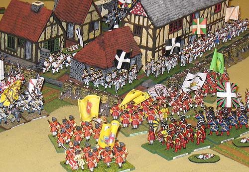 diorama of the assault on Oberglau 1709