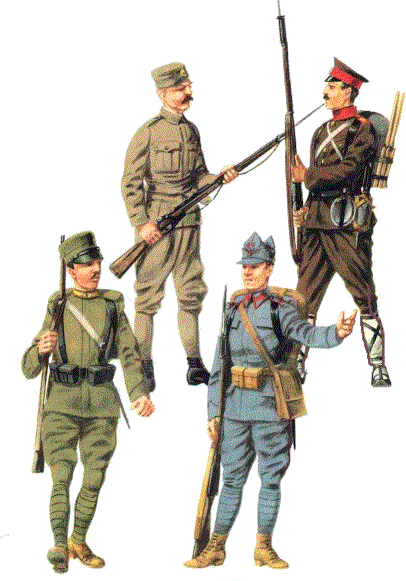 Balkan and Italian troops of world war one
