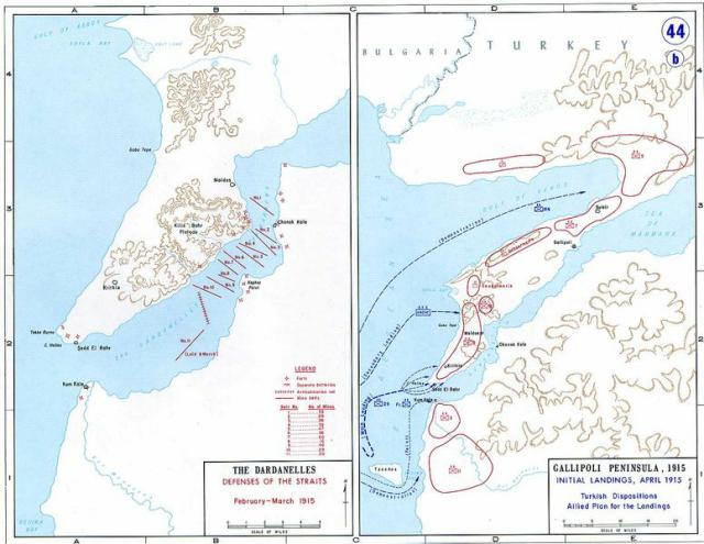 map for Daradanelles campaign 1915