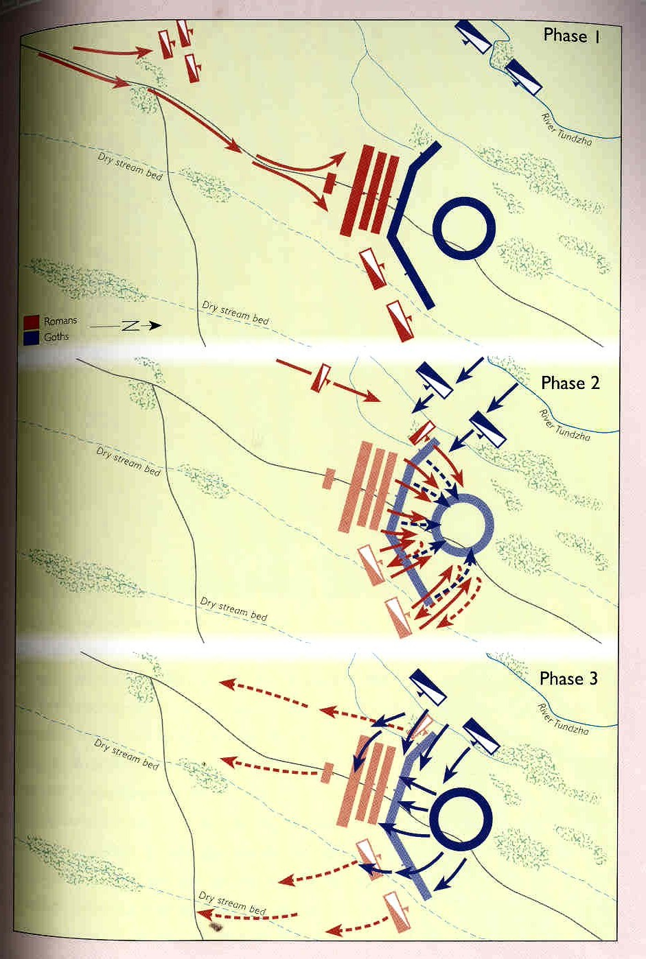 the 3 phases of the Adrianople battle 378ad