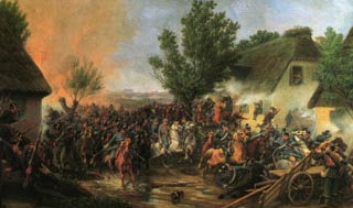 Danish dragoons attack Ovre Stolk 1850
