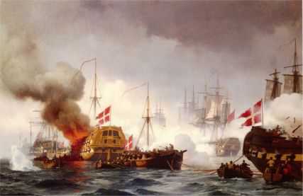 Nelson attacks the Danish fleet in Copenhagen Roads 1801