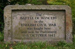 Monument at Winceby in Lincolnshire, where Meldrums Royalist horse of the Newark garrison came to grief against the Eastern Association