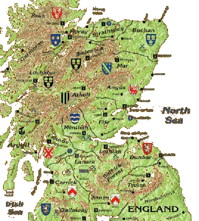 Map showing the regions of Scotland