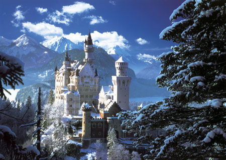 Neuschwanstein castle in winter