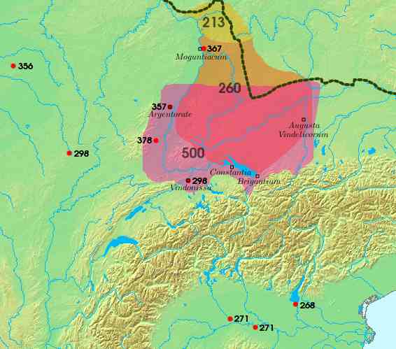 Roman battles with the Alemanni tribe