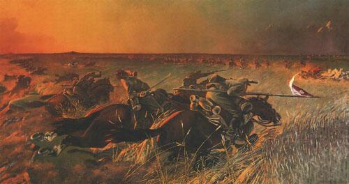 Polish lancers charge at Wolodarka