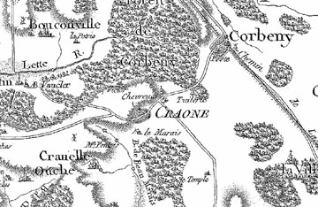 period map of the Craone area 1760 - 90