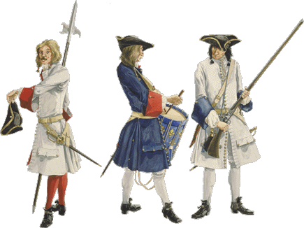 Infantry of Louis XIV - the white coats were of natural wool