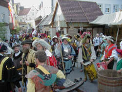 Landsknechts in an Alpine town