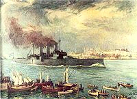 the Greek cruiser Azeroff in the Bosporus 1919