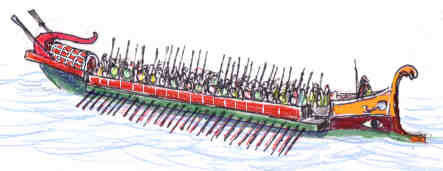 Roman bireme - typical of the High Empire