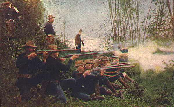 US colonial troops at the Battle of Pasig circa 1900