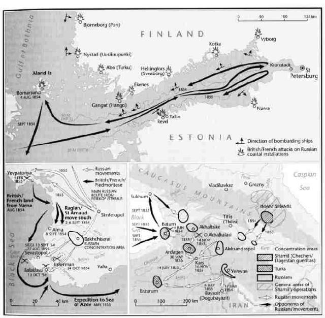 actions of the war in three theatres - the Swedes became eventually the 6th ally to declare war on Russia