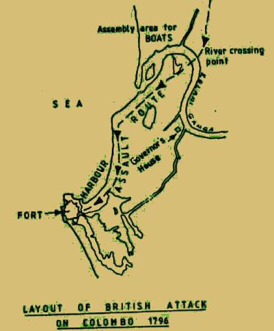 The British assault on Colombo 1796. The colony fell to Britain at the peace traaty of 1815. 